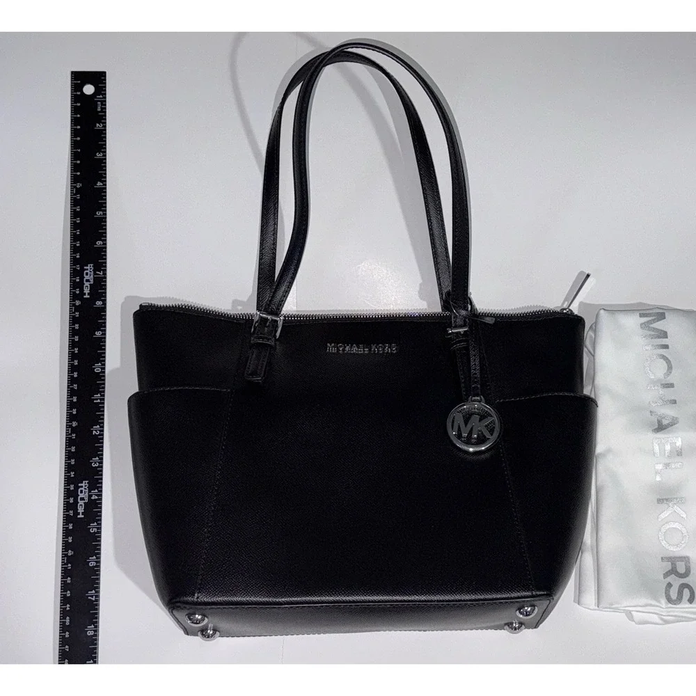 Michael Kors  Jet Set East West Top Zip Tote Black Purse MK Bag